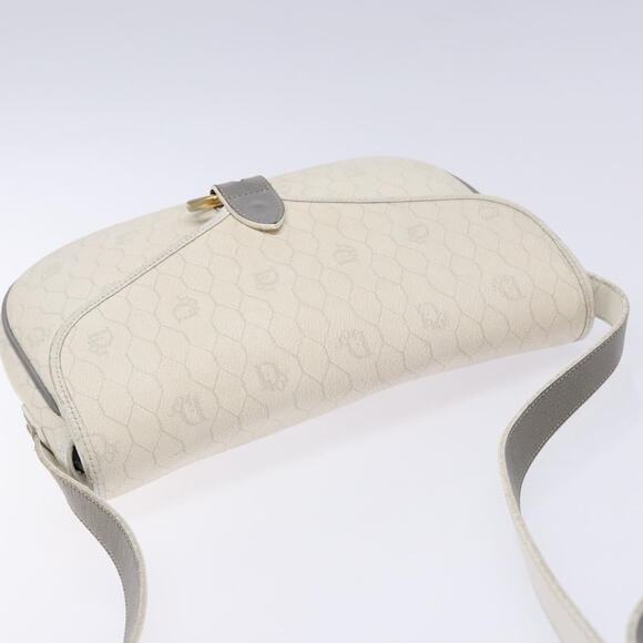 DIOR Honeycomb Canvas Shoulder Bag Pvc White Gold - Picture 6 of 13